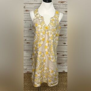 LOFT linen sleeveless sunflower sundress